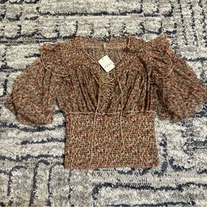 Free People Beatrice Lace-Up Top